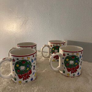 Block "Christmas Party" 8oz Christmas Mugs Set of (4)